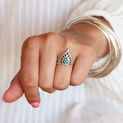bague argent et pierre...