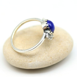 Bague lapis lazuli en argent - Mosaik bijoux indiens