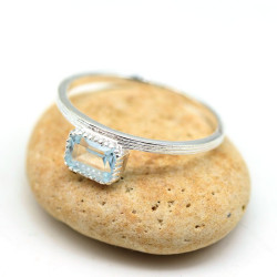 Bague argent pierre bleue...