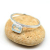 Bague argent pierre bleue topaze - Mosaik bijoux indiens