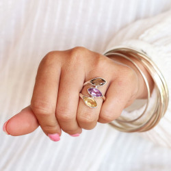 Bague argent 3 pierres...