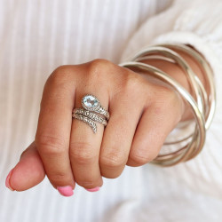 Bague serpent argent et...