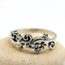 Bague argent motif lezard -...