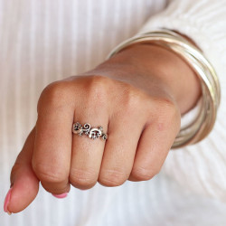 Bague argent motif lezard -...
