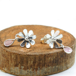 puce d'oreille argent fleur...