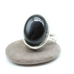 Bague fantaisie pierre noire - Mosaik bijoux indiens