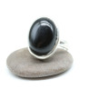 Bague fantaisie pierre noire - Mosaik bijoux indiens