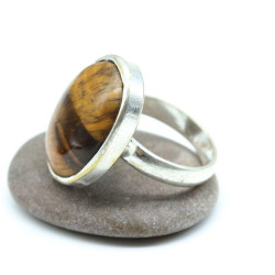 Bague oeil de tigre -...