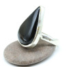 bague fantaisie pierre noire - Mosaik bijoux indiens