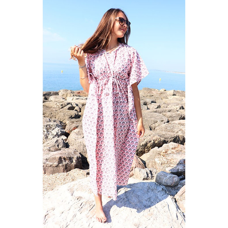 robe kaftan rose - Mosaik bijoux indiens robe kaftan rose - Mosaik bijoux indiens