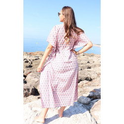 robe kaftan rose - Mosaik bijoux indiens