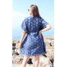 robe kaftan coton bleue - Mosaik bijoux indiens