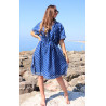 Robe bleue kaftan en coton Mosaik Bijoux Indiens - 1