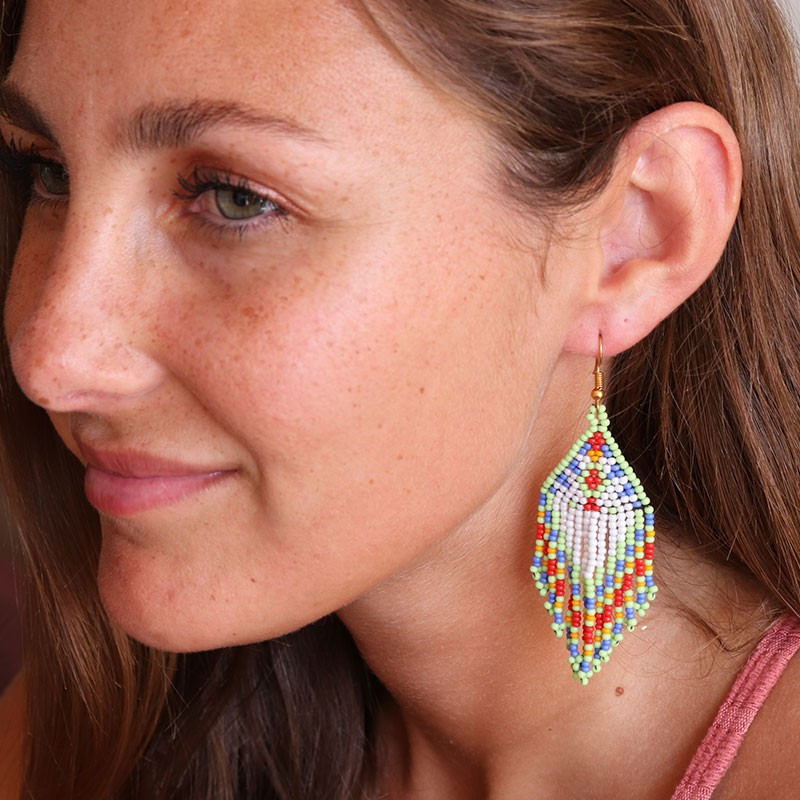 Boucle d'oreille fantaisie indienne - Mosaik bijoux indiens Boucle d'oreille fantaisie indienne - Mosaik bijoux indiens