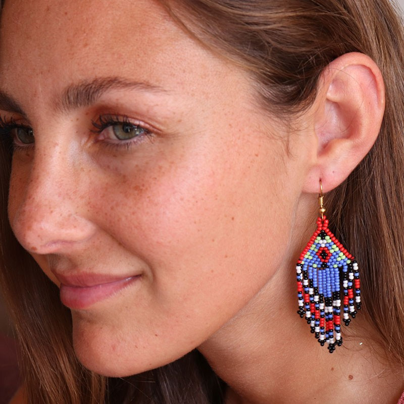 Boucle d'oreille fantaisie indienne - Mosaik bijoux indiens Boucle d'oreille fantaisie indienne - Mosaik bijoux indiens