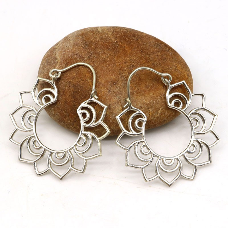 Créole travaillée en argent - Mosaik bijoux indiens Créole travaillée en argent - Mosaik bijoux indiens
