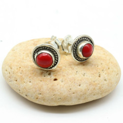 Puce d'oreille agate rouge...