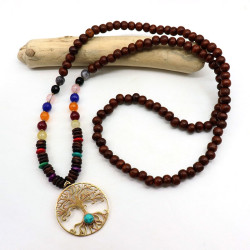 collier bois arbre de vie -...