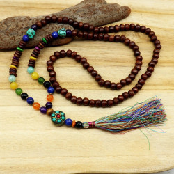 collier mala en bois -...