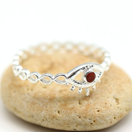 Bague argent fine pierre naturelle - Mosaik bijoux indiens