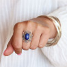 Bague argent pierre bleue - Mosaik bijoux indiens