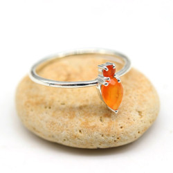 Bague argent pierre orange...