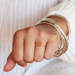 Bague cornaline en argent -...