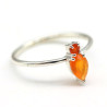 Bague fine argent et cornaline - Mosaik bijoux indiens