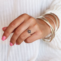 Bague argent fleur - Mosaik...