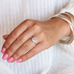 Bague pierre bleue en...