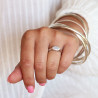 Bague argent pierre blanche - Mosaik bijoux indiens