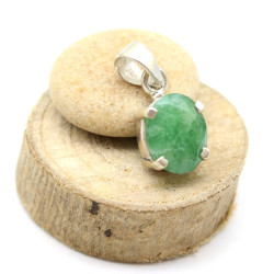 Pendentif jade en argent -...