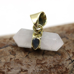 Pendentif pierre rose -...