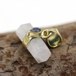 Pendentif quartz rose -...