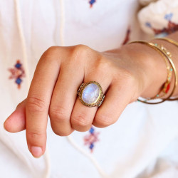 Bague pierre de lune en...