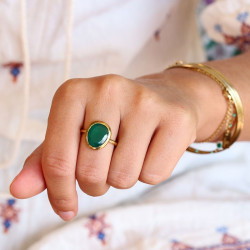 Bague laiton dorée pierre...