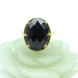 Bague pierre noire - Mosaik...