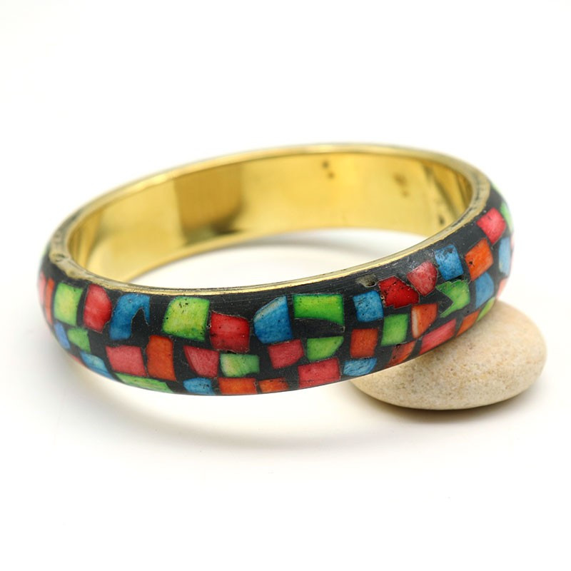 Bracelet jonc coloré - Mosaik bijoux indiens Bracelet jonc coloré - Mosaik bijoux indiens