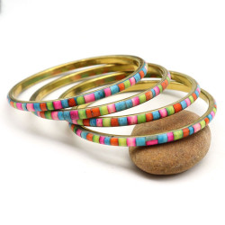 Bracelet jonc bohème résine...