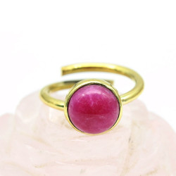 Bague laiton et rubellite -...