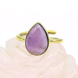 Bague dorée fine pierre...