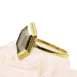 Bague dorée pierre quartz...