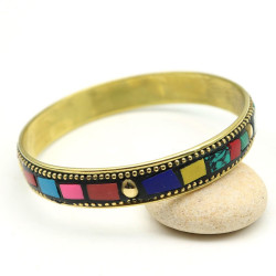 Bracelet jonc bohème -...
