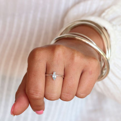 Bague topaze bleue en...
