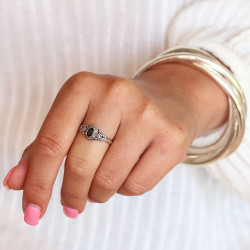 Bague argent et iolite -...