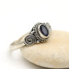 Bague fine pierre iolite violette en argent - Mosaik bijoux indiens
