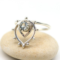Bague diadème argent pierre...