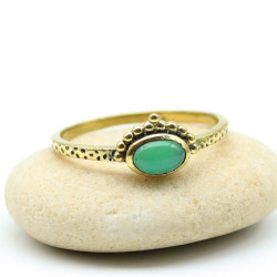 Bague fine dorée pierre...