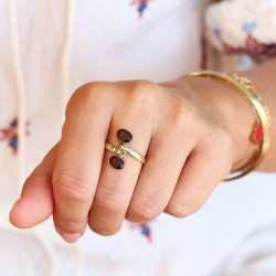 Bague bohème pierre grenat...