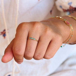 Bague pierre turquoise en...
